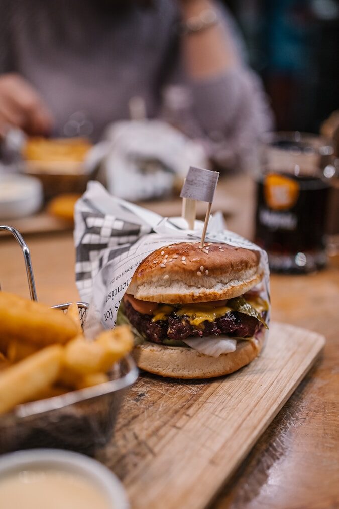 Photo by Martin Katler fries with cheese burger